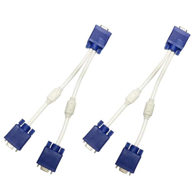 Healifty VGA Male To Dual Female Splitter Adapter Cable For Dual Monitor Screen Mirroring - Image 1